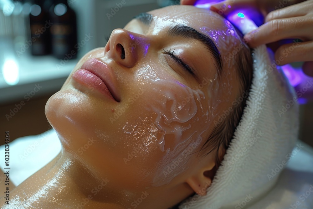 Cosmetologist utilizes rf lifting for non invasive facial rejuvenation and skin tightening benefits Cosmetologist utilizes rf lifting for non invasive facial rejuvenation and skin tightening benefits