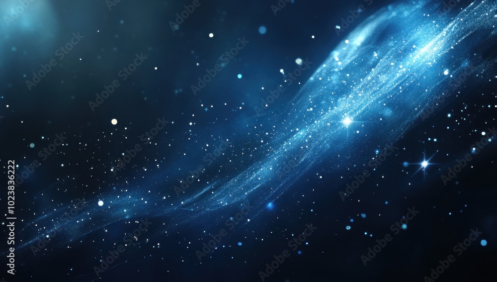 Abstract blue background with shining rays and glowing particles Abstract dark blue background with shining stars, glow effect, and blurred dots of a starry sky Generative AI Abstract blue background with shining rays and glowing particles Abstract dark blue background with shining stars, glow effect, and blurred dots of a starry sky Generative AI
