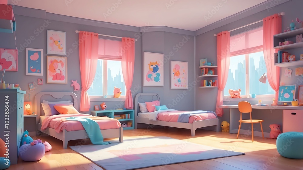 gray themed aesthetic minimalist children's room concept illustration background gray themed aesthetic minimalist children's room concept illustration background