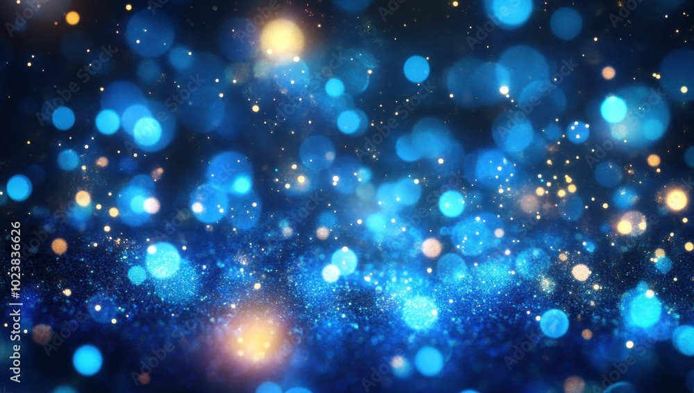 A background of blue glowing light particles with shining stars and flares, a futuristic technology concept Generative AI A background of blue glowing light particles with shining stars and flares, a futuristic technology concept Generative AI
