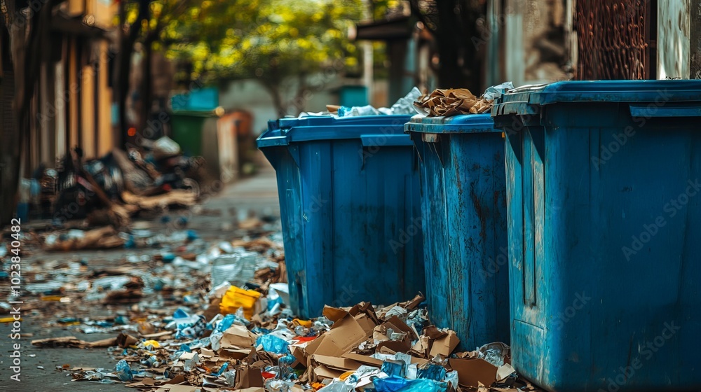 Recycle paper waste in the blue dustbin to protect our environment. Recycle paper waste in the blue dustbin to protect our environment.