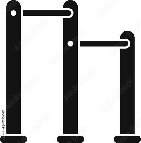 Simple vector icon of a piece of outdoor gym equipment for fitness training