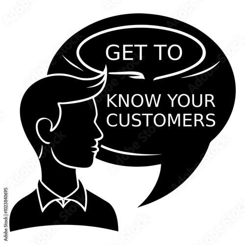 Get To Know Your Customers Day vector silhouette illustration
