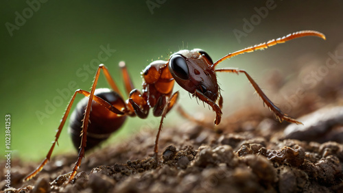 ant on the ground closeup macro photo