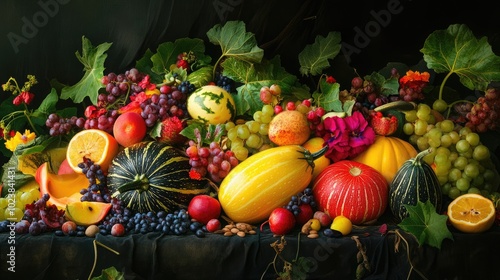 Vibrant fruits from the Cucurbitaceae family suitable for celebrations photo