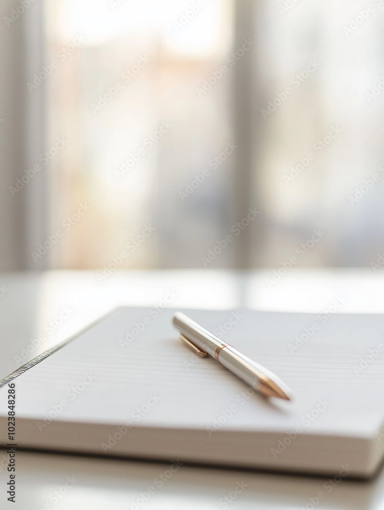 Photography with a serene workspace with a blank notebook, a cup of coffee, and greenery creating a tranquil atmosphere Photography with a serene workspace with a blank notebook, a cup of coffee, and greenery creating a tranquil atmosphere