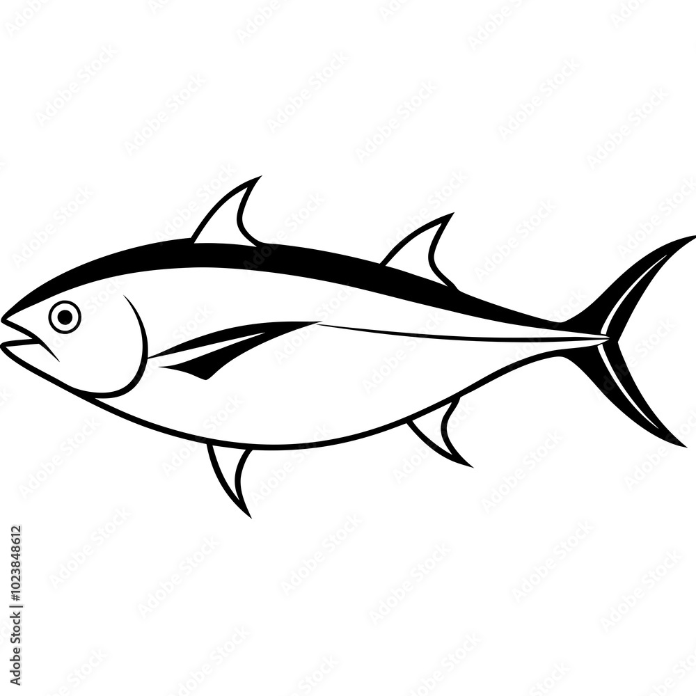 Tuna Fish Vector Illustration on White Background Clean and Detailed Design Tuna Fish Vector Illustration on White Background Clean and Detailed Design