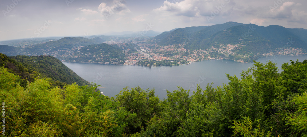 Scenic View of Lake Como from Verdant Hillside
