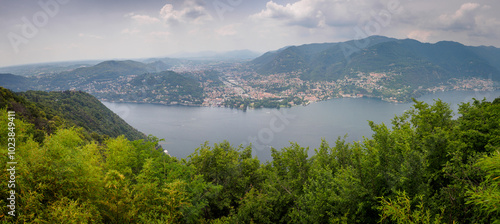 Obraz na płótnie Scenic View of Lake Como from Verdant Hillside w salonie