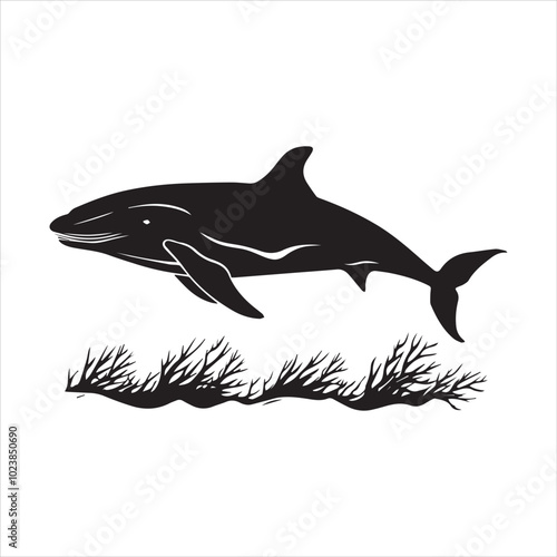 silhouette of a dolphin,fish, dolphin, shark, animal, sea, vector, ocean, water, illustration, cartoon, logo, silhouette, fin, nature, mammal, marine, underwater, swimming, tattoo, blue, art,