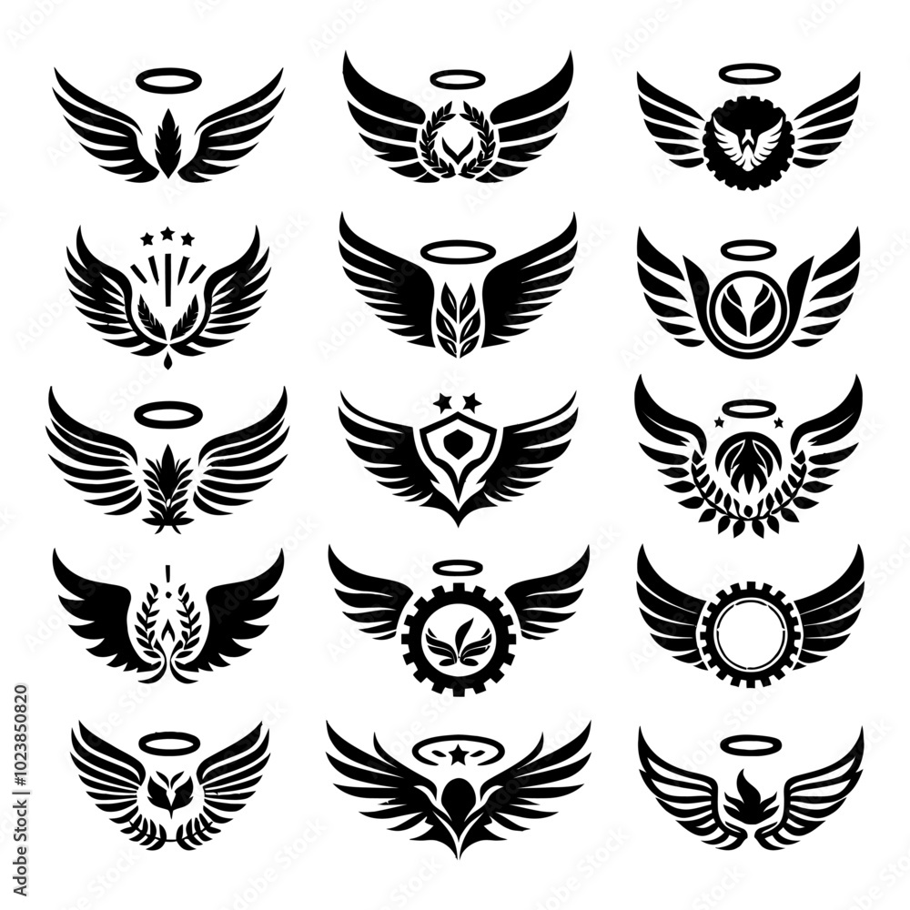 Wings icon set Wings icon set