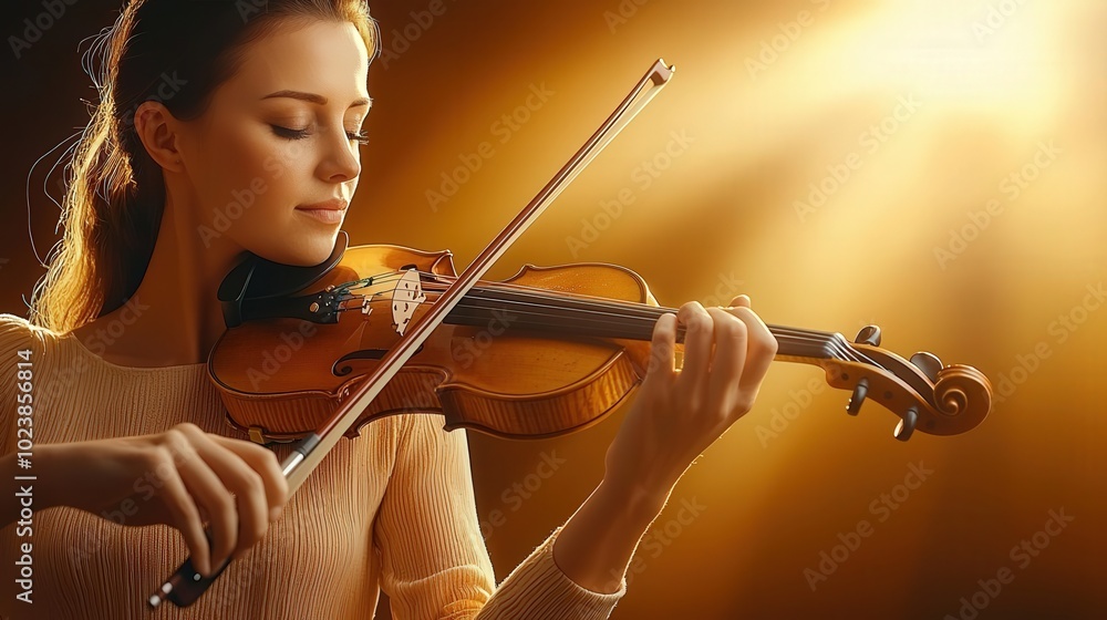 Fototapeta premium Senior musician playing violin