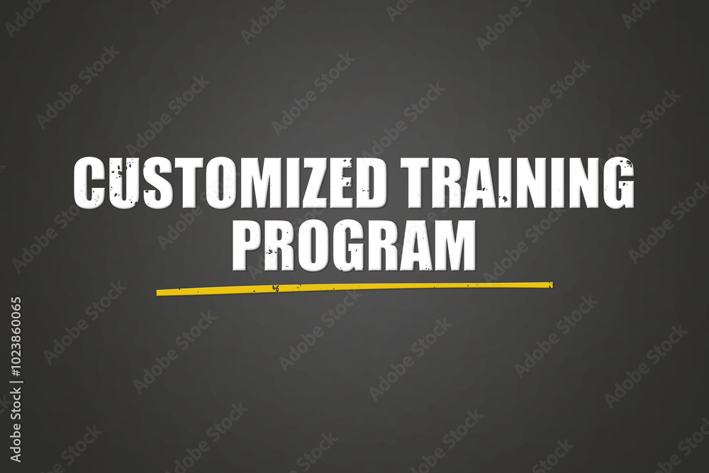 Customized Training Program. A blackboard with white text. Illustration with grunge text style. Customized Training Program. A blackboard with white text. Illustration with grunge text style.