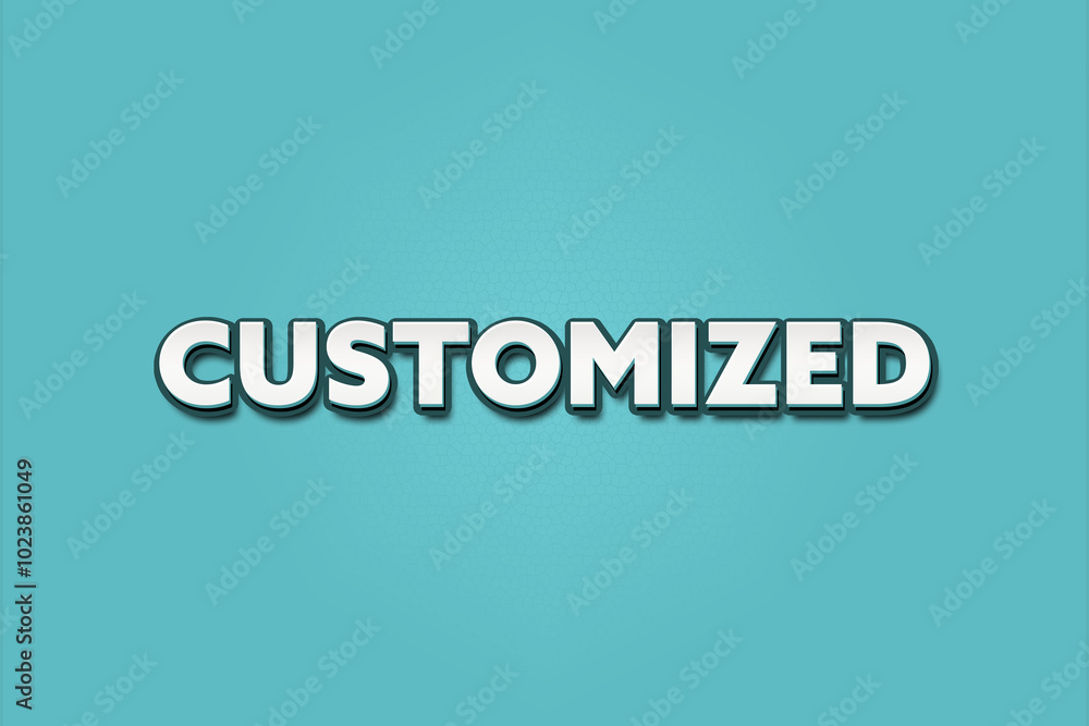 Fototapeta premium Customized. A Illustration with white text isolated on light green background.