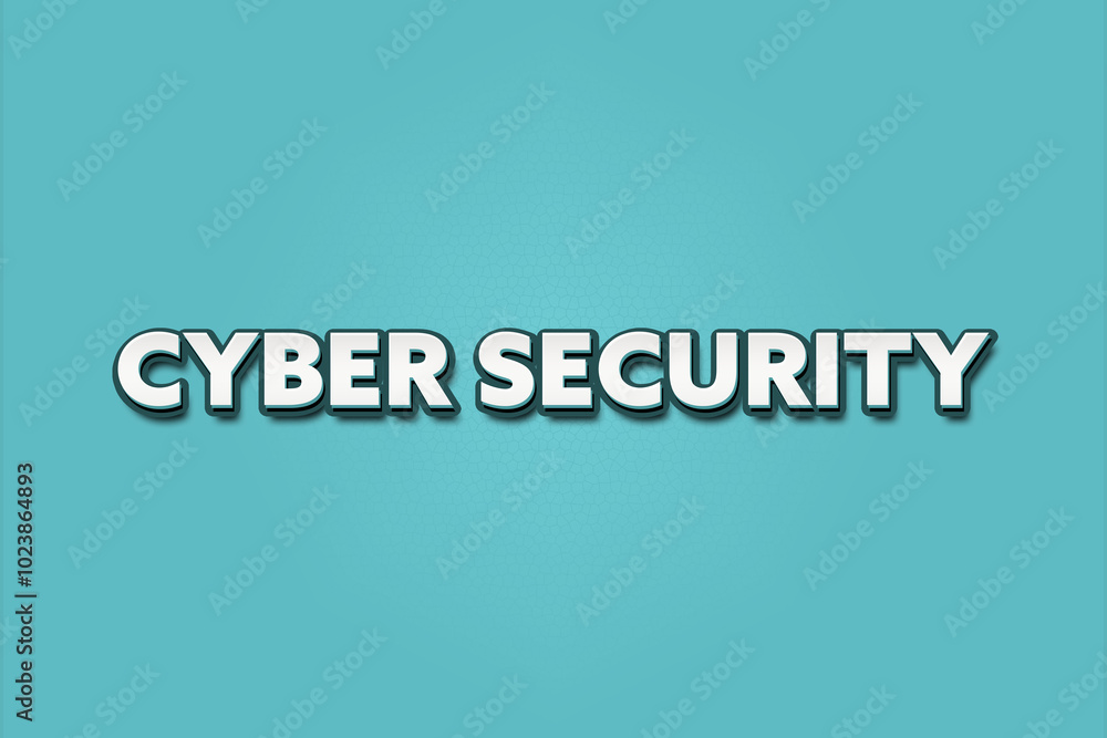 Cyber Security. A Illustration with white text isolated on light green background. Cyber Security. A Illustration with white text isolated on light green background.
