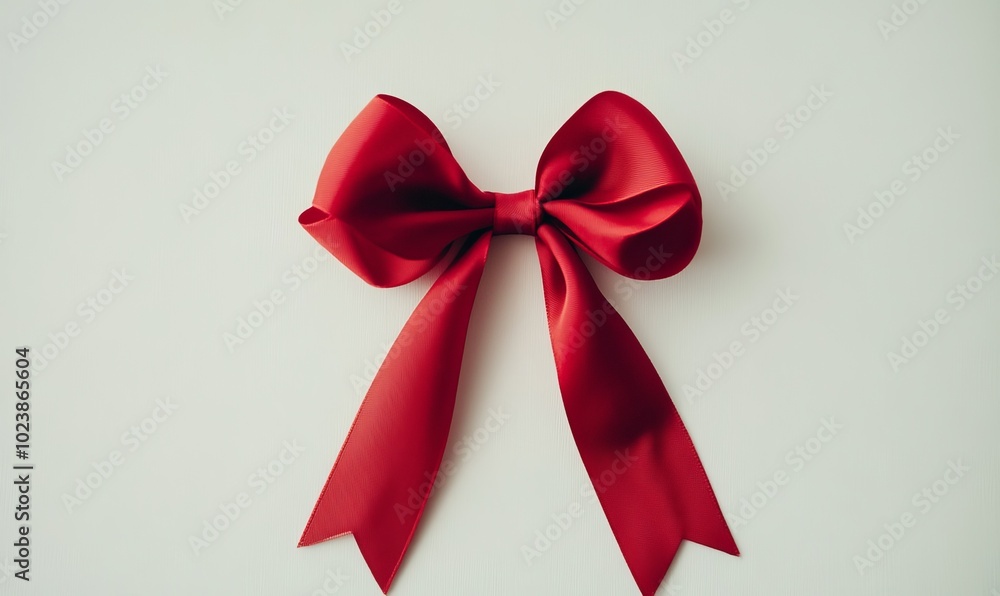A red ribbon with a white background A red ribbon with a white background