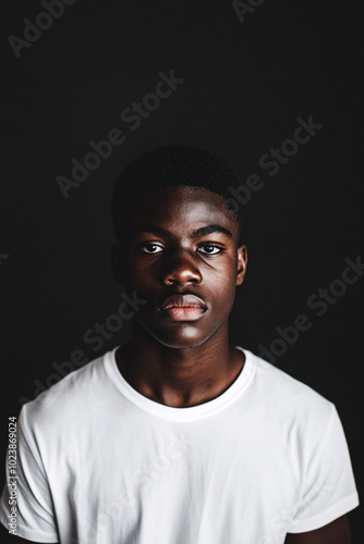 Portrait of a Young Man with a Serious Expression