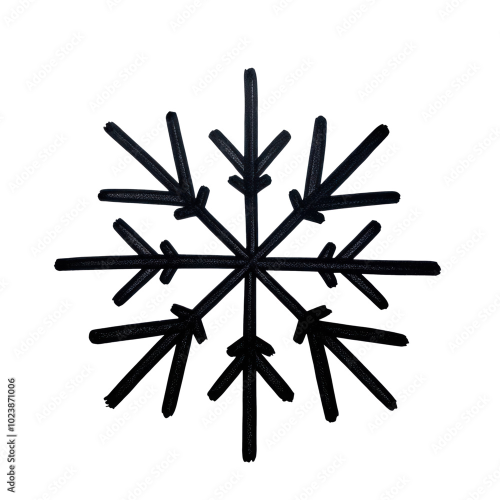 A subtle snowflake design made with a black marker stands out gracefully against a light background, creating a feeling of winter tenderness A subtle snowflake design made with a black marker stands out gracefully against a light background, creating a feeling of winter tenderness