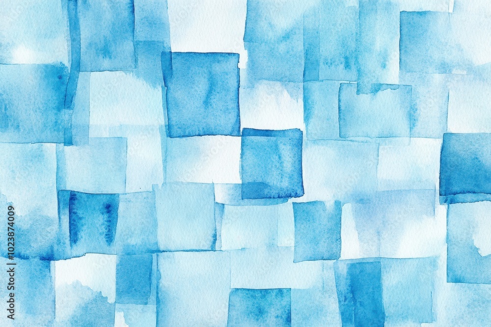A close-up of the texture on ice, using light blue watercolor to create an abstract pattern with squares and lines square representing different shades of icy blues Generative AI A close-up of the texture on ice, using light blue watercolor to create an abstract pattern with squares and lines square representing different shades of icy blues Generative AI