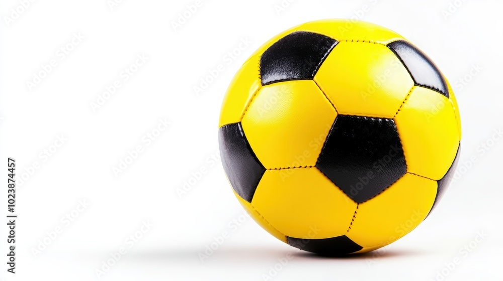 Yellow and black soccer ball on a white isolated background. Yellow and black soccer ball on a white isolated background.