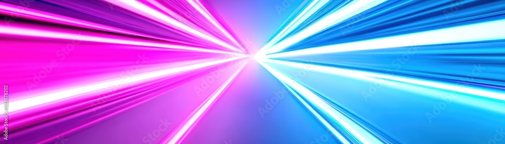 Colorful laser light effect with vibrant pink and blue streaks on a dark background. Colorful laser light effect with vibrant pink and blue streaks on a dark background.