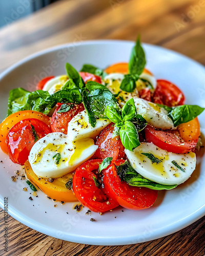 Fresh Caprese Salad with Basil and Mozzarella