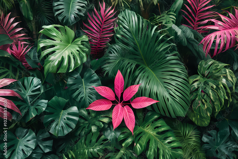 Close up of a pink flower with green foliage around it Close up of a pink flower with green foliage around it