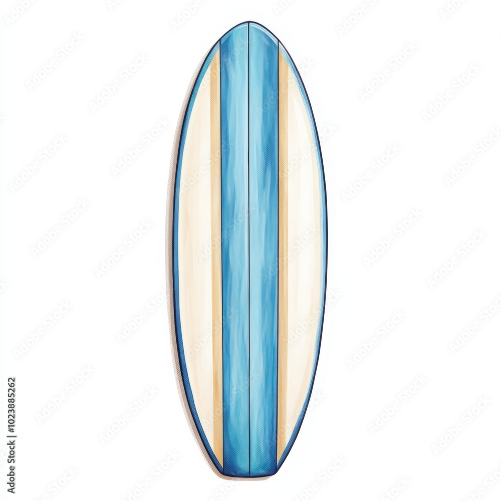 Blue and white surfboard on a white isolated background. Blue and white surfboard on a white isolated background.