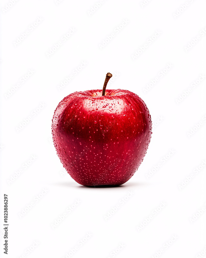 Fresh Red Apple with Water Droplets Fresh Red Apple with Water Droplets