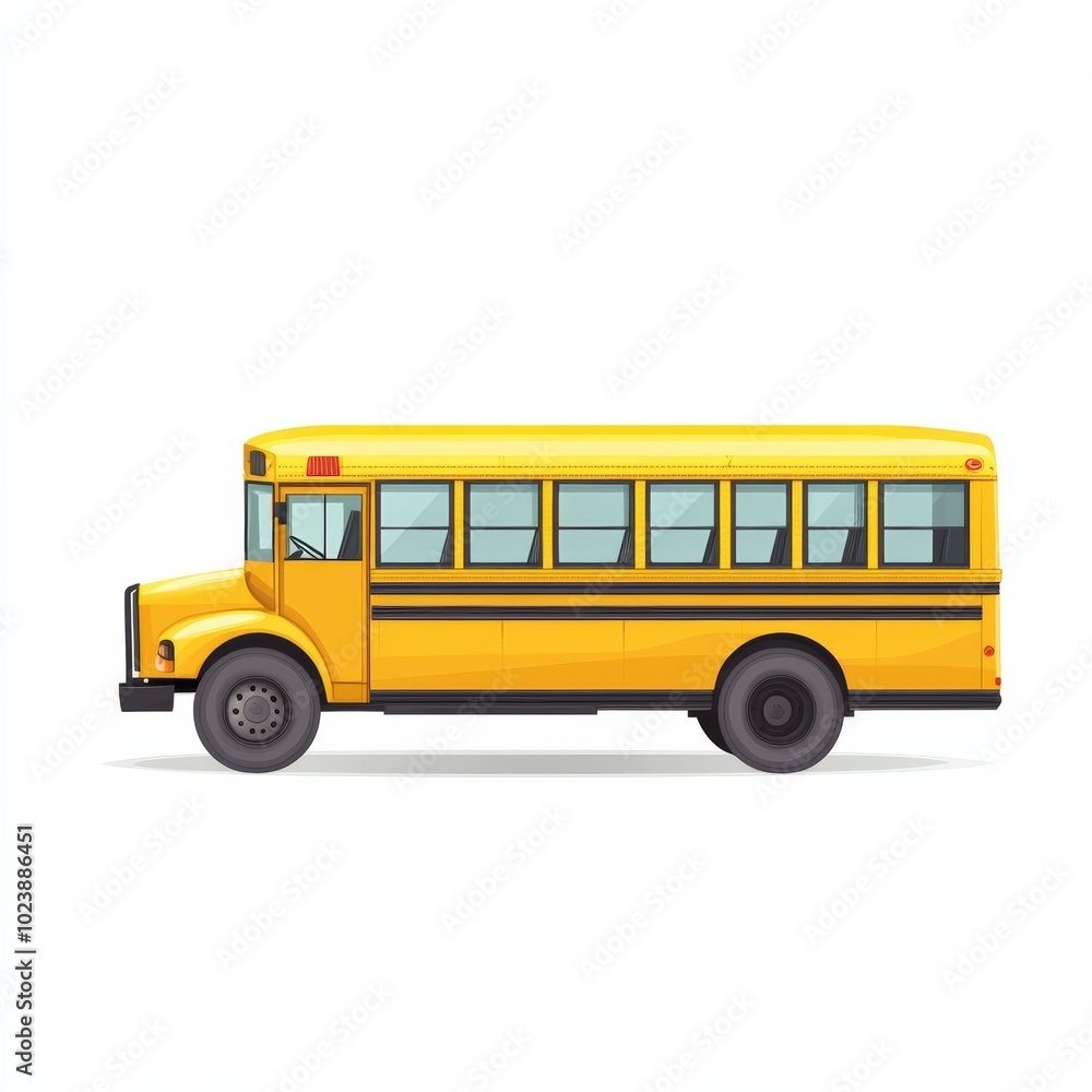 Yellow school bus on a white isolated background Yellow school bus on a white isolated background