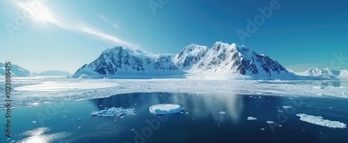 Wallpaper Mural A Snow-Capped Mountain Range Rising from an Icy Ocean Torontodigital.ca