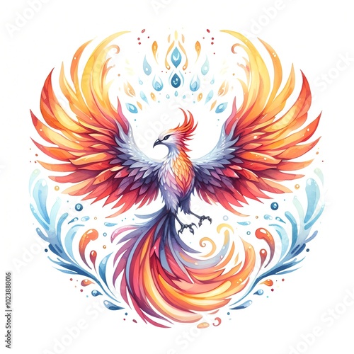 abstract background with phoenix wings