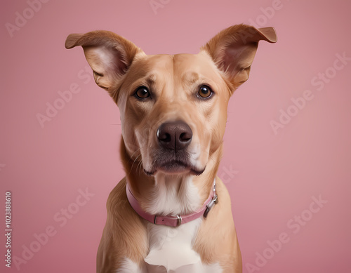 A dog gazing directly at the camera