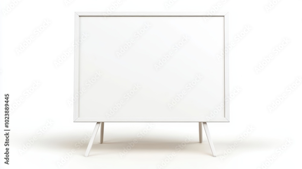Blank board on a white background for displaying information or messages. Blank board on a white background for displaying information or messages.