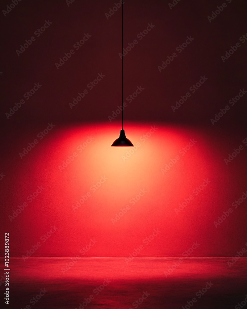 Red Minimalist Lighting Against Wall Red Minimalist Lighting Against Wall