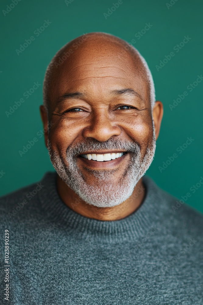 Cheerful senior Black man, gently smiling with a green background, a soft and joyful expression, designed for social media avatars. Cheerful senior Black man, gently smiling with a green background, a soft and joyful expression, designed for social media avatars.