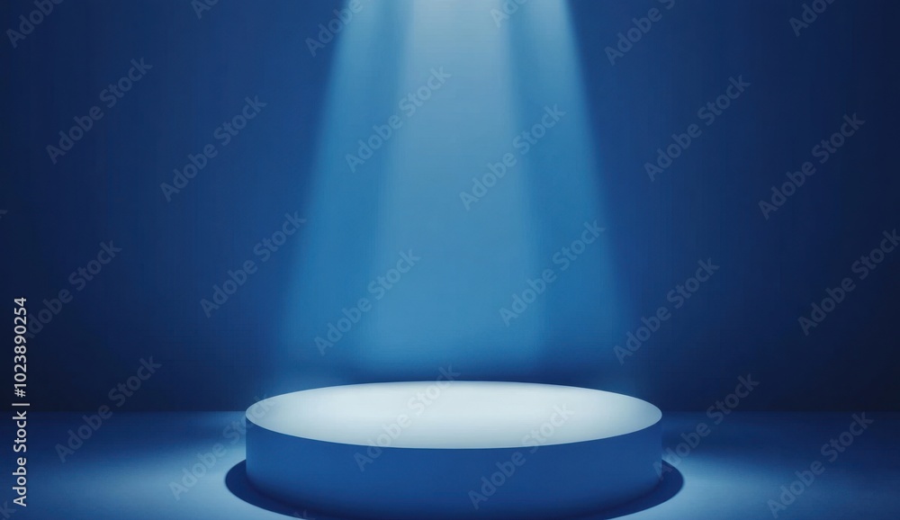 Blue gradient background, white light in the center of the studio room Generative AI Blue gradient background, white light in the center of the studio room Generative AI