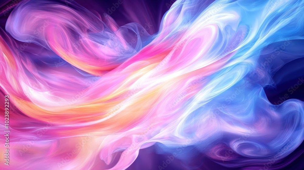 Vibrant abstract swirl of colors in blue, pink, and purple on a soft background. Vibrant abstract swirl of colors in blue, pink, and purple on a soft background.
