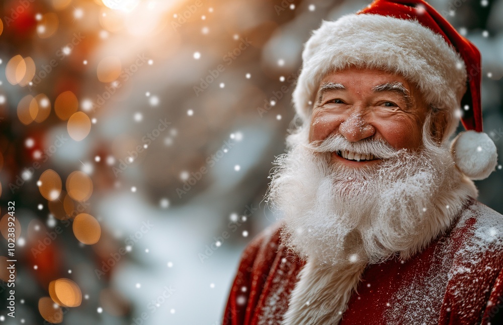 Portrait of Santa Claus looking at camera and smiling Portrait of Santa Claus looking at camera and smiling