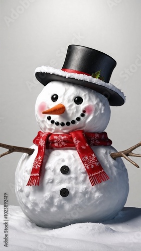 Photorealistic 3D Snowmen Clipart