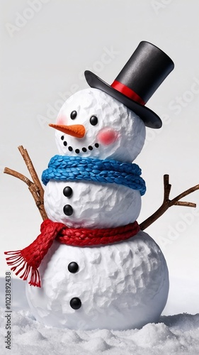 Photorealistic 3D Snowmen Clipart