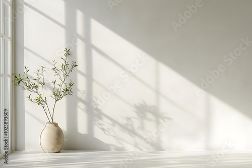 Smooth white wall with minimal texture, perfect for sleek and modern interiors