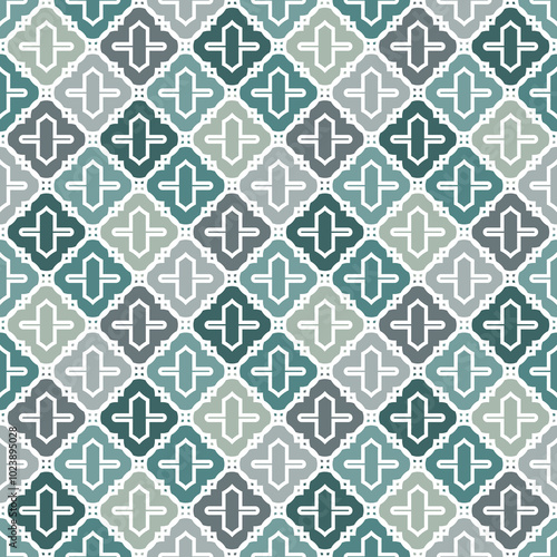 Oriental traditional pattern. Ogee abstract ornament. Repeated maroccan mosaic tiles. Lantern shapes motif. Tracery window wallpaper. Arabesque digital paper, textile print. Seamless surface design