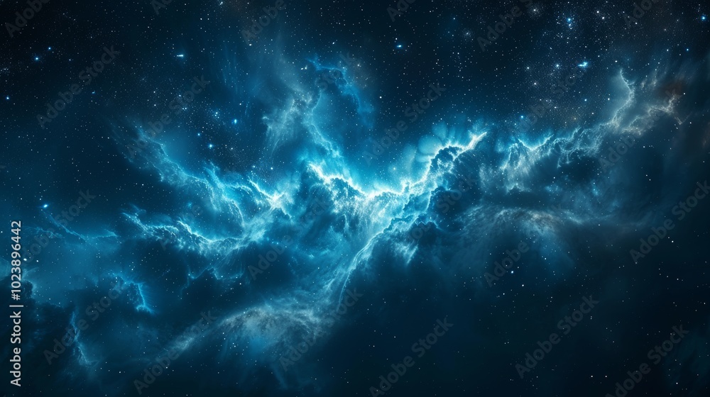 Fototapeta premium Beautiful space background with a nebula, shining stars, and cosmic stardust