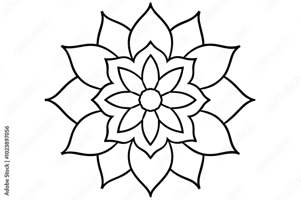 Traditional mandala vector line art Traditional mandala vector line art
