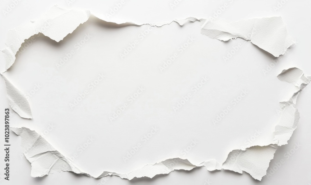 A white background with a torn piece of paper A white background with a torn piece of paper