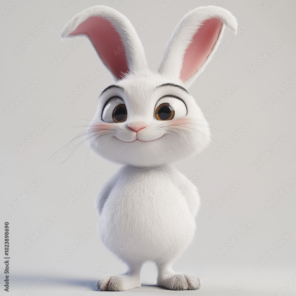 Fototapeta premium cute white rabbit