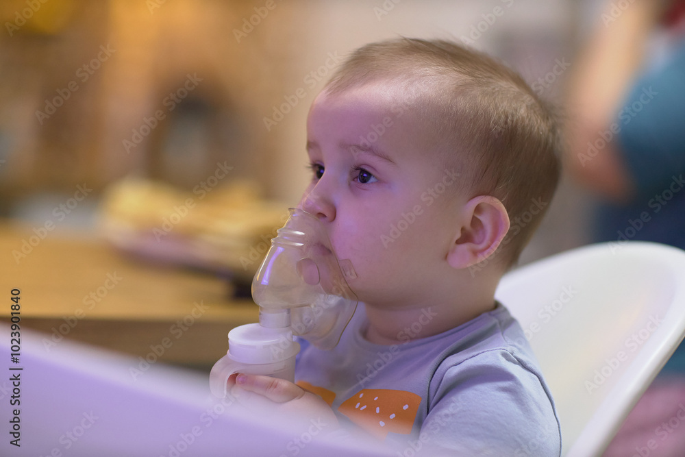 Toddler using inhaler at home Toddler using inhaler at home