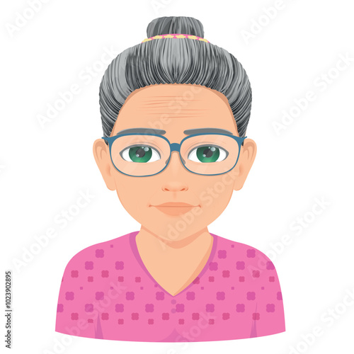 old woman portrait with glasses