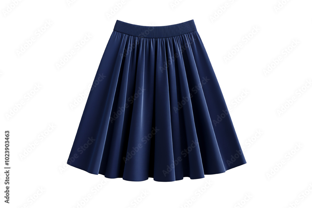 Navy blue skirt, white isolate background transparent background